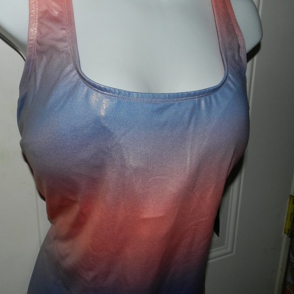 Ashley Stuart Women's Plus 2XL Shiny One Piece Swimsuit Purple/Pink🆕Fast💨⚡🚚 - Picture 3 of 12